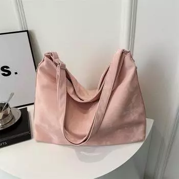 Простая сумка для поездок на работу подмышкой большой вместимости женская корейская сумка-тоут 2024 нишевый дизайн модная сумка через плечо с косым ремнем белый