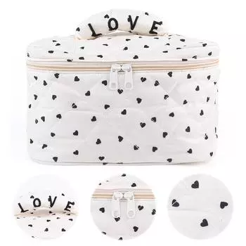 Simple Cosmetic Bag Large Capacity Skincare Holder Bag Cotton Makeup Storage Bag красный