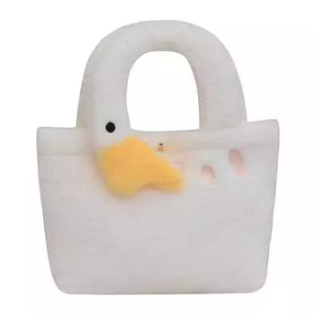 Simple Cute Big White Goose Handbag Plush Kids Messenger Bag Toddlers For