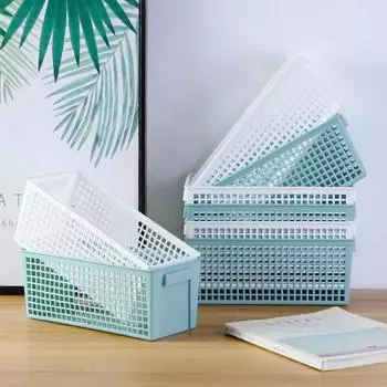 Simple Desktop Storage Basket Large Capacity Snack Hollow-out Rectangular Debris Multi-scene Handle