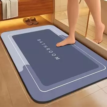 Simple diatom mud bathroom door dirt-resistant non-slip floor mats household kitchen mats water-absorbent quick-drying foot mats 40cm x 60cm темно-серого