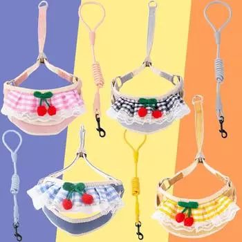 Simple Dog Dog Harness Small Pet Cat Vest Pet Supply Harness Personalised Walking Dog Bunny Vest Chest Strap Lovely Traction Rope S жёлтый