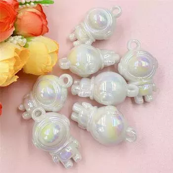 Simple Fashion Fashion Beads Acrylic Astronaut 32mm DIY Jewelry Accessories 7Pcs жёлтый