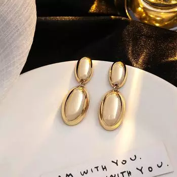 Simple Fashion Geometric Earrings Irregular Oval Drop Earrings Teardrop Earrings Girl 03