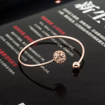 Simple Fashion Geometric Opening Ladies Bracelet Hollow Flower Ball Bracelet Female Jewelry ADM серебряный