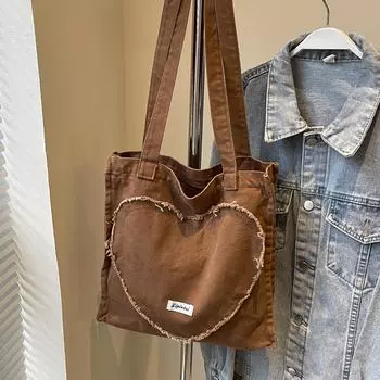 Простая модная сумка с рисунком любви, большая вместимость, легкая повседневная сумка для студентов, для поездок на работу, на одно плечо
