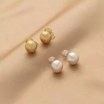 Простые Модные Металлические Серьги с Круглыми Бусинами Модные Серьги-Клипсы для Ушей без Прокола в Виде Спирали от Комаров