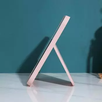 Simple Folding Cosmetic Mirror Desktop Dressing Mirror Portable Single Mirror Home Decorative Mirror Square Mirror розовый