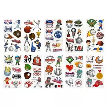 Simple G baseball tattoo set (set of 10) tattoo sticker, GS baseball tattoo set, 1 set