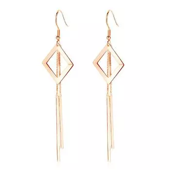 Простые геометрические серьги-крючки для женщин, темперамент, индивидуальность, мода, кисточки, серьги женские