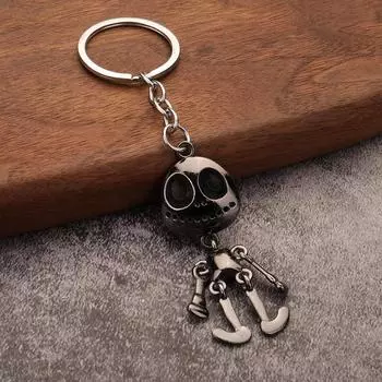 Simple Ghost Head Simple Metal Keychain Cute Couple Creative Jewelry Key Ring Bag Pendant