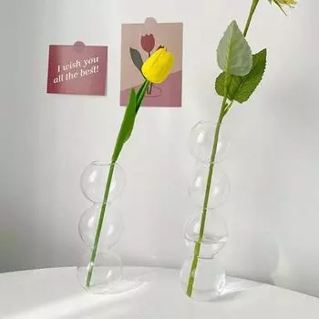 Simple Glass Vase Modern Spherical Flower Vase Table Decoration Hydroponic Flower Pot Birthday S