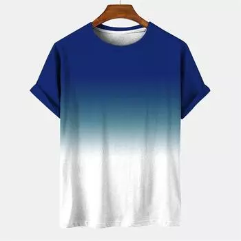 Simple Graphic T-shirt Men s Clothing Color Gradient 3D Print T-shirt Harajuku Clothing Men s And Women s Fashion T-shirt Tops XXS