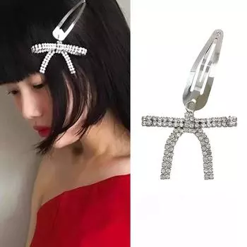Простая заколка для волос со стразами, заколка-бабочка для волос Y2K, боковая заколка, бесследные заколки, тонкий инструмент для придания формы волосам, украшения для волос, подарок для девочки B