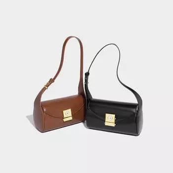 Простая, универсальная, уникальная, небольшого размера, квадратная сумка для женщин 2024 года, осень-зима, новая сумка-мессенджер на одно плечо для поездок на работу чёрный