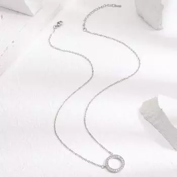 Simple idyllic copper inlaid zircon collarbone chain female personality full of diamonds long adjustment necklace ins versatile item decoration