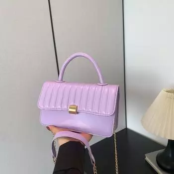 Simple indentation portable small square bag women s 2024 spring and summer new temperament chain single shoulder messenger bag underarm bag чёрный