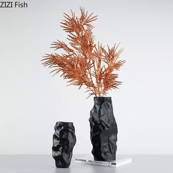 Simple Irregular Shape Ceramic Vase Living Room Table Decoration Flowers Flower Arrangement Creative Vase Crafts Home Decoration