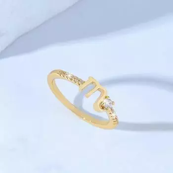 Simple Korean version of the twelve constellations ring women s fashion personality opening adjustment creative ring ins tide diamond tail ring