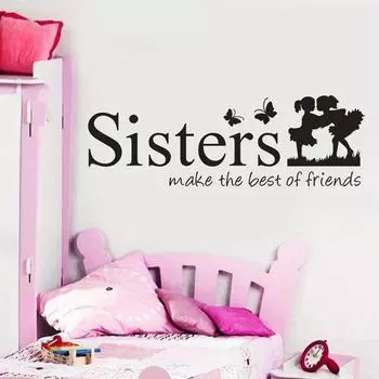 Simple Letter Girls Wall Stickers Sweety DIY Art Kids Room Decoration Wall Stickers Adesivo De Parede Drop Ship New чёрный