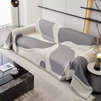 Чехол для полотенца с простым линейным узором, двусторонний чехол для дивана из шенилла, 3-местный диван, одеяло Four Seasons Universal 180x130