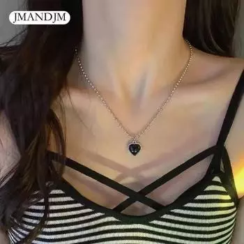 Simple love necklace heart-shaped female collarbone chain light luxury niche simple ins cold wind student Internet celebrity versatile type