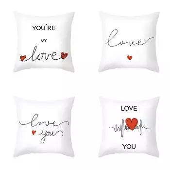 Простая наволочка с принтом «любовь» подойдет для гостиной, дивана, спальни, комнаты для пар, украшения дома в подарок 40x40cm
