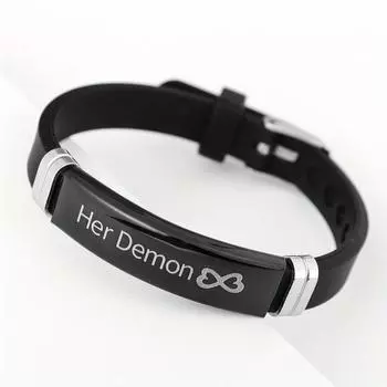 Simple Men S and Women S Bracelet Couple Silicone Bracelet Holiday Gift чёрный