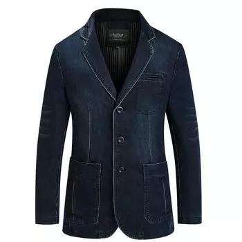 Simple Men s Autumn New Washed Retro Lapel Tooling Men s Denim Jacket Thin M