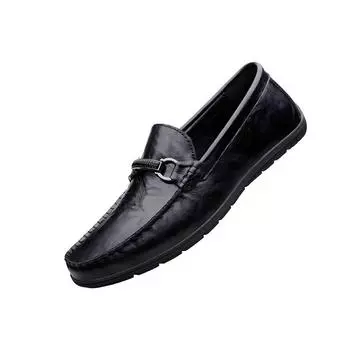 Simple men s shoes spring high-end Doudou shoes men s leather soft-soled one-pedal lazy casual leather shoes driving shoes 44