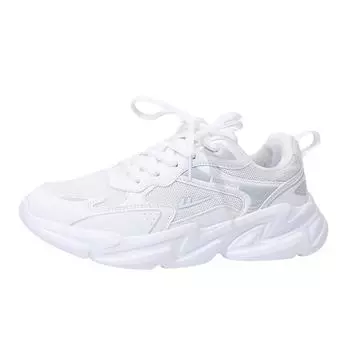 Simple mesh platform sports shoes, capable and comfortable lace-up casual shoes, military training breathable, advanced single shoes for women 35