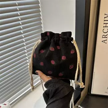 Простая новая модная сумка-ведро, сумка-мессенджер, популярная цепная сумка, женская сумка 2024 года, красивая сумка на плечо чёрный