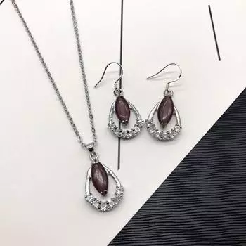 Simple niche temperament earrings, opal transfer beads, earrings, women s high sense of personality, versatile diamond-encrusted earrings, necklace