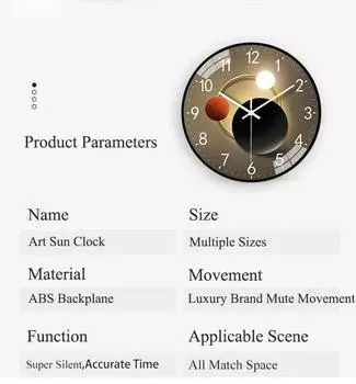 Simple Nordic Bedroom Style Wall Clock Silent Non-Ticking Battery Operated Wall-mounted Clock Living Room Bedroom Wall Decoratio 8 inch