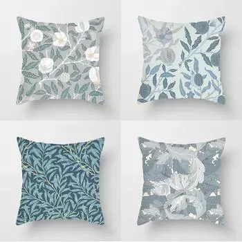 Простая скандинавская подушка с изображением цветка растения для дивана, наволочка для сна, прикроватная наволочка для офиса 40x40cm
