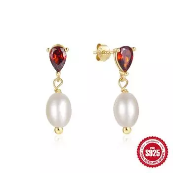 Simple Pearl Zircon S925 Sterling Silver Temperament Elegant Design Earrings Earrings Pearl Earrings 925 Silver