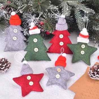 Simple Pendant Red Five-star Small Tree Home Decor For Decoration Ornaments Christmas Tree Decor Decoration Supplies Creative 1Pcs New Versatile Green Christmas Tree