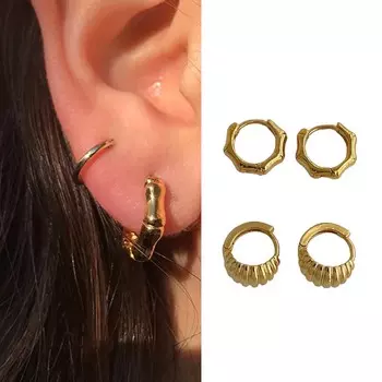 Simple Personality Horn Girls Women Zinc Zinc Alloy Hoop Earrings Stud Earrings Fashion Jewelry Ear Buckle A золотой