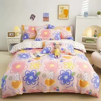 Simple Printed Queen Duvet Cover Set King Size Lovely Single Double Blanket Comforter Covers King Quilt Cover and Pillowcase 150x200cm quilt cove