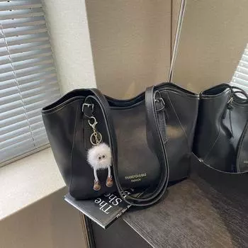 Simple retro large-capacity bag women s 2024 new shoulder underarm bag fashionable foreign senior commuter tote bag