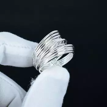 Simple Rings, Unisex Spinner Ring, Unique Style Ring, 925 Sterling Silver Jewelry Handmade Gift, Boho Spinner Ring For Birthday Gift US 4 серебряный