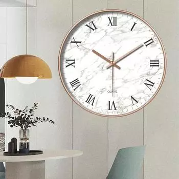 Simple Round Needle Digital Home Clock Fashionable Silent Wall Clock Living Room Home Decoration Time Glass Clock 8 inch