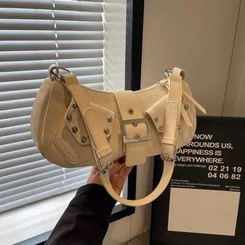 Simple shoulder bag with velvet surface for women casual crossbody armpit bag new fashion