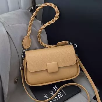 Simple Small Bag Women S Spring Tide Retro Underarm Small Square Bag Premium Texture Messenger Bag коричневый