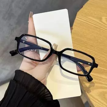 Simple Small Frame Square Glasses Frame Y2K Flat Lens Optical Spectacle Blocking Blue Light Computer Goggles Eyewear Unisex чёрный