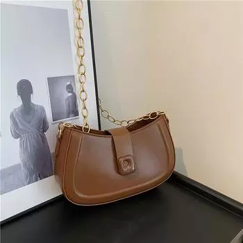 Simple small fresh bag women s 2024 summer new casual foreign style solid color saddle bag niche design shoulder bag чёрный