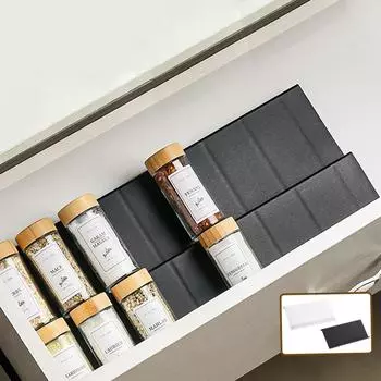 Simple Small Spice Rack Kitchen Pepper Seasoning Drawer Ladder Drawer Storage Rack Sturdy PP Material Kitchen Storage Supplies