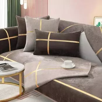 Простая подушка для дивана из шенилла, универсальный чехол на четыре сезона, нескользящие чехлы для дивана в гостиной, чехол для дивана с пном 70x70cm 1pcs темно-серого