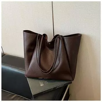 Simple soft leather women s shoulder bag versatile solid color large capacity armpit bag travel storage bag