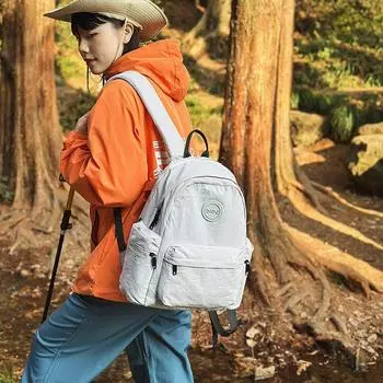 Simple Solid Color Backpack Girls Lightweight Outdoor Waterproof Nylon Small Backpack Men S Short-Distance Travel Bag Mountain Climbing Trip коричневый